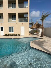 Pool at modern villa