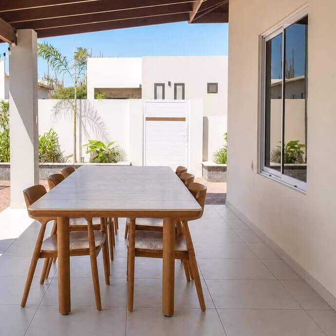 Covered villa terrace